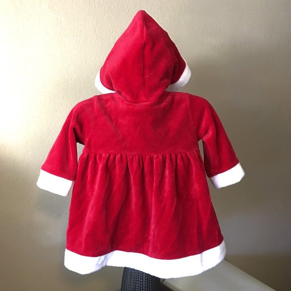 MINIWEAR Vintage Style "Santa's Little Baby" Hooded Dress  🎅  3/6 MONTHS - Picture 6 of 10